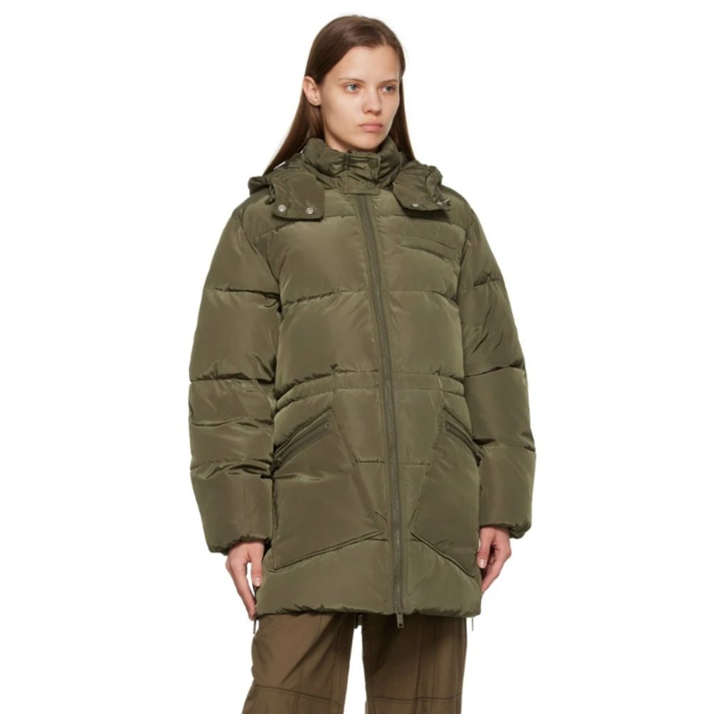 GANNI Tech Puffer Winter Coat - Kalamata